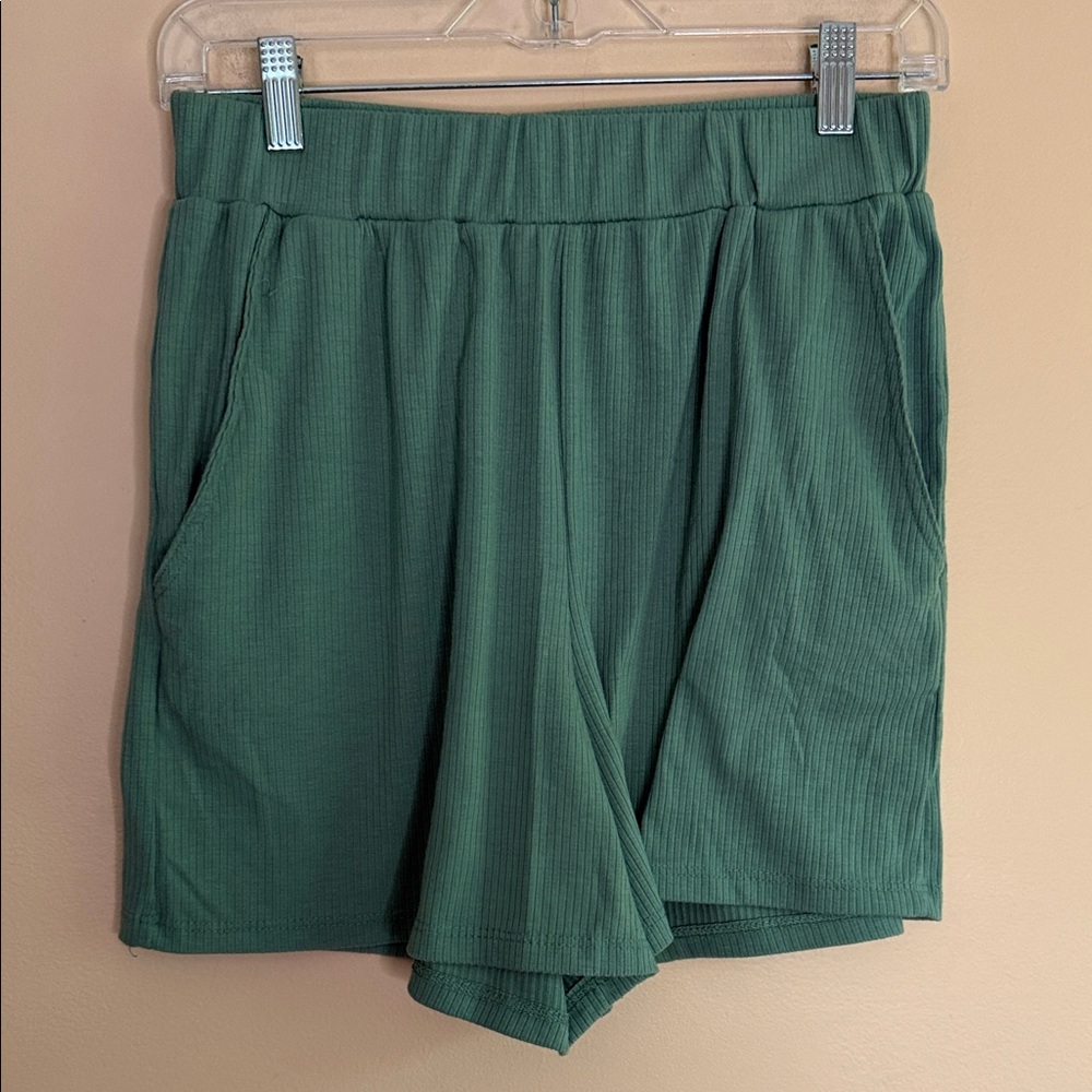 Ideology Ribbed Forest Green Athletic Shorts